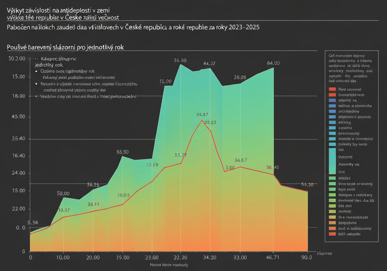 Happy Pills: Když léky stáhnou do závislosti (2026) 2 Graf prevalence závislosti na antidepresivech v ÄR 2023â2025